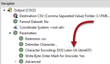 Viewing Character Encoding parameter in the Navigator